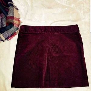 Ann Taylor LOFT Burgundy Corduroy Mini Skirt